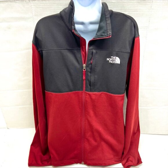 The North Face Activewear Fleece Jacket Men/Women Burgendy Black Full Zip (31) - Picture 2 of 6